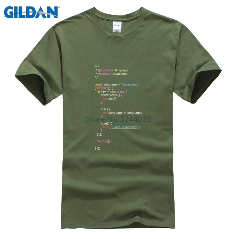 Gildan футболка 2017 Программист фанат Паровая Мужская высокого качества I Love Javascript