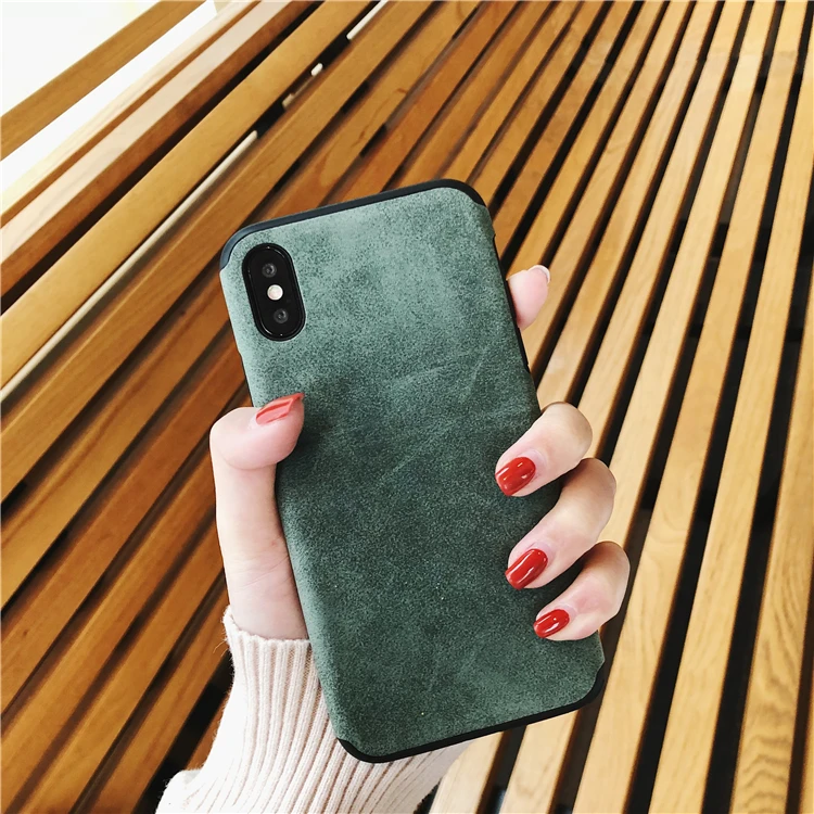 Простой однотонный чехол для телефона из искусственной кожи Iphone Xs Max Xr