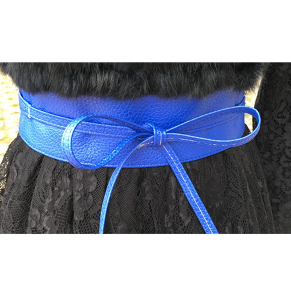 Женский кожаный корсет широкий пояс Аксессуары для платья длинный бант модный из