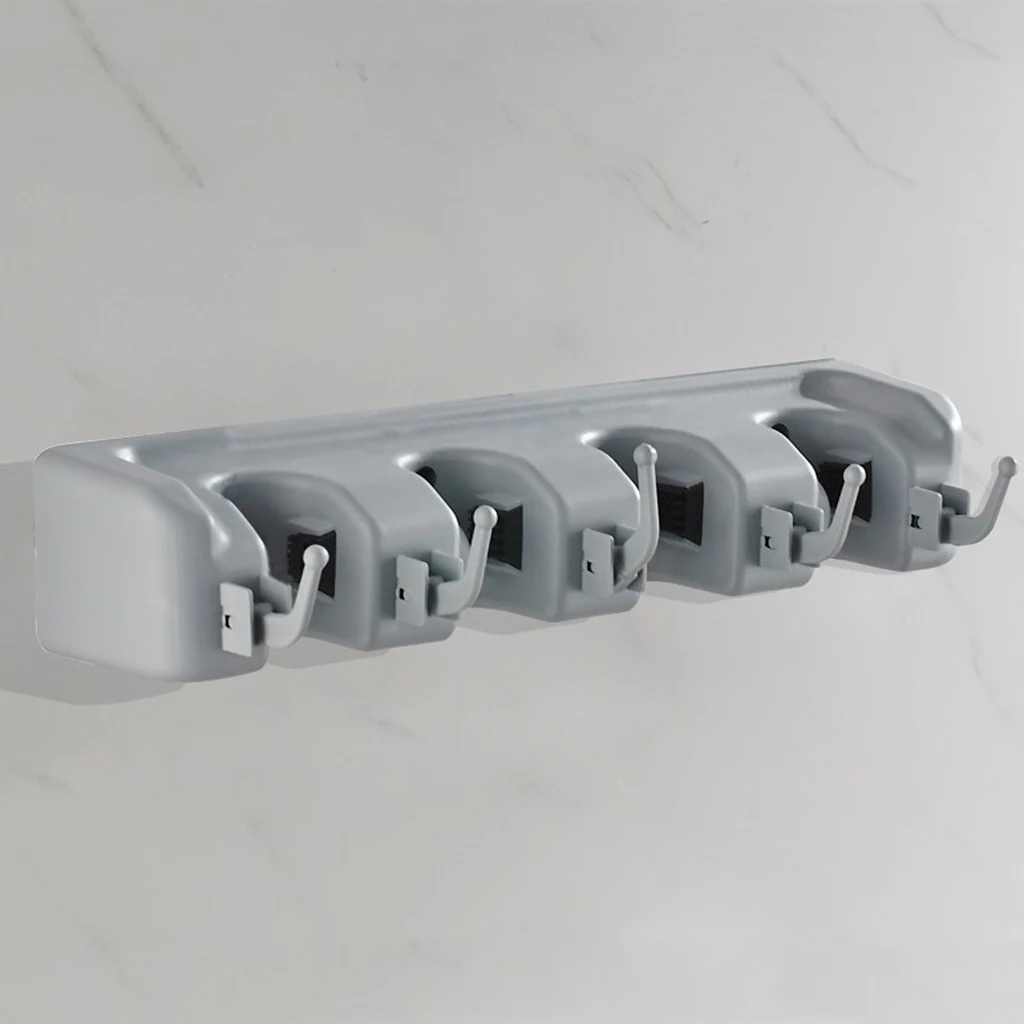 

Настенный многофункциональный держатель для метлы, Волшебная пластиковая швабра, органайзер для хранения, 4 позиции