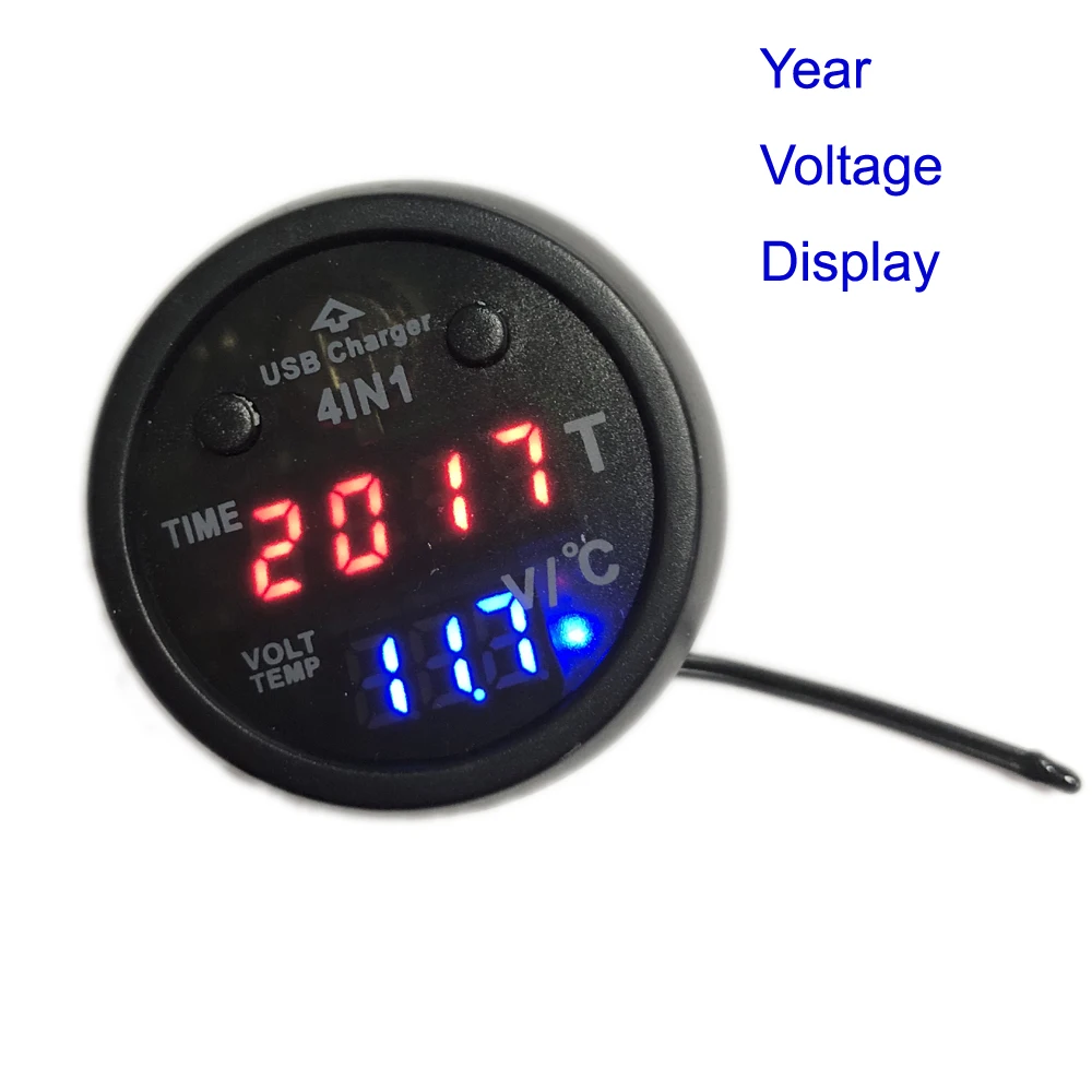 4 в 1 r вольтметр светодиодный цифровой термометр время просмотра портативный