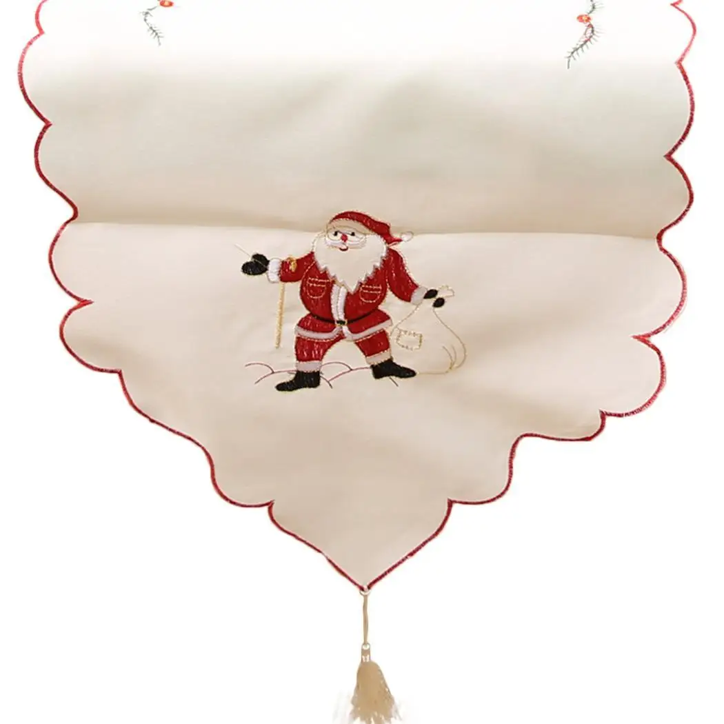 bells Christmas Table Flag Santa Out Hollow candles Crutches Decorations Claus Embroidered Party Gift | Дом и сад