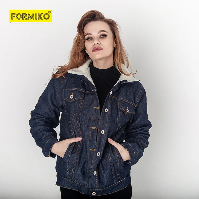 Женское джинсовое пальто из овечьей шерсти Formiko теплая шерстяная джинсовая