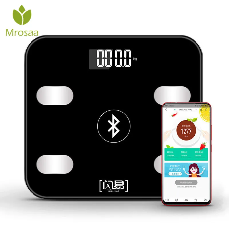 Mrosaa интеллектуальные напольные весы Bluetooth вес тела для ванной