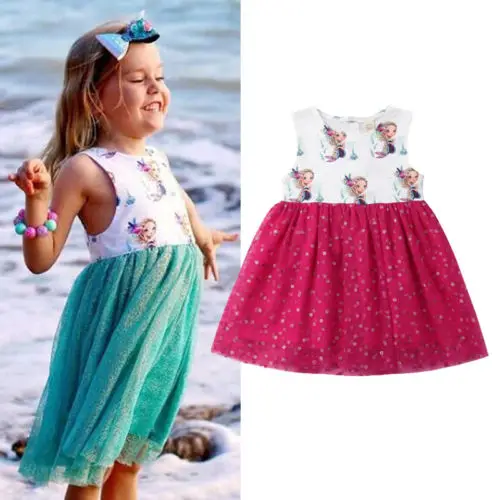 2019 Toddler Beach Dress Kids Baby Girls Mermaid Sequins Party Pagenat Princess Gown Tutu Summer Children Sundress | Детская одежда и