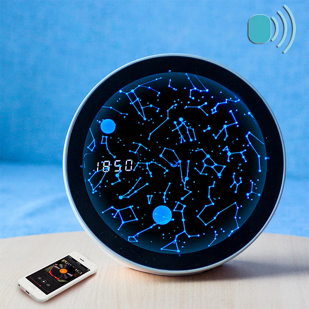 Creative Constellation Clock Speaker LED Night Light Digital Display Time With Bluetooth | Дом и сад