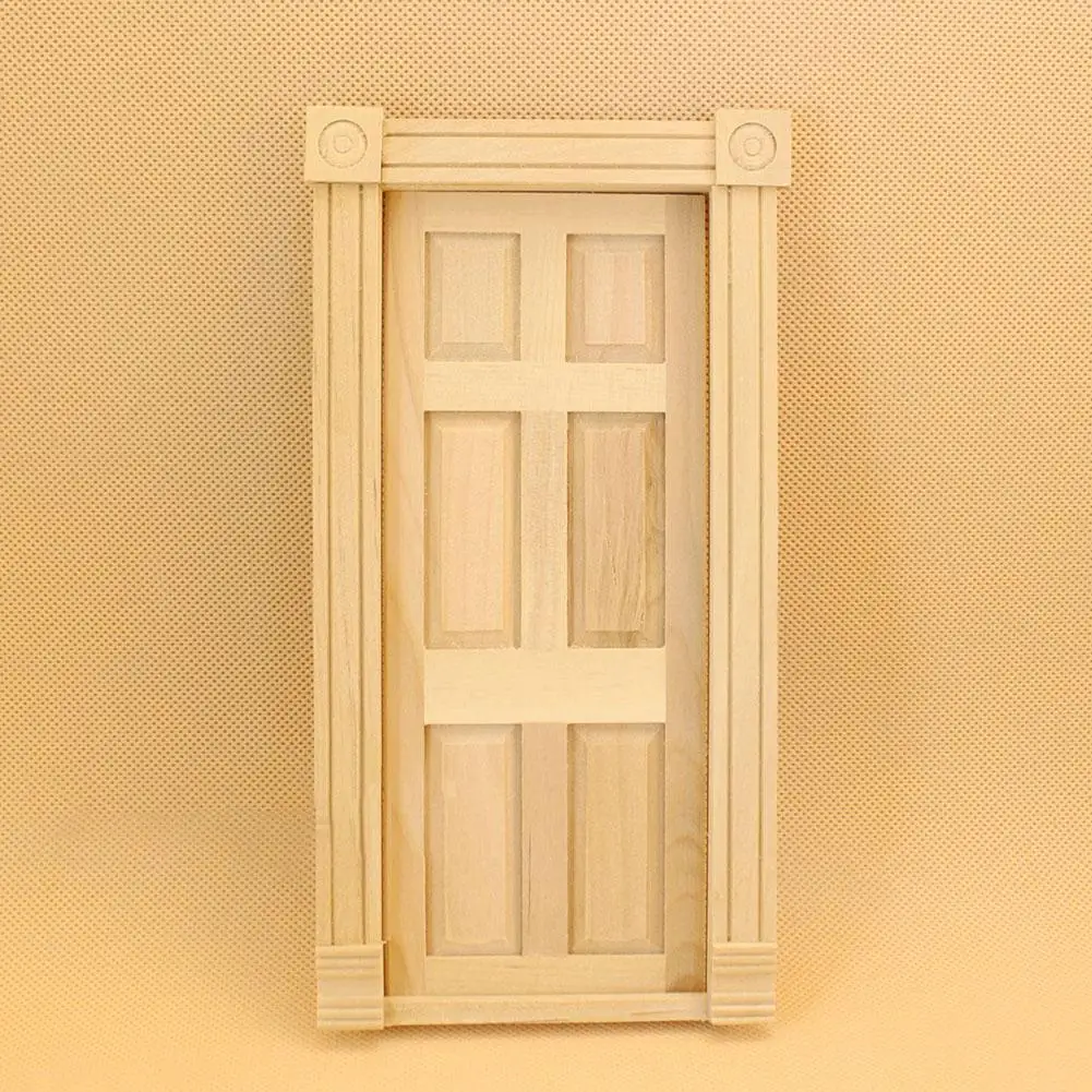 Мини вилла деревянная дверь для 1:12 Кукольный дом DIY аксессуары |