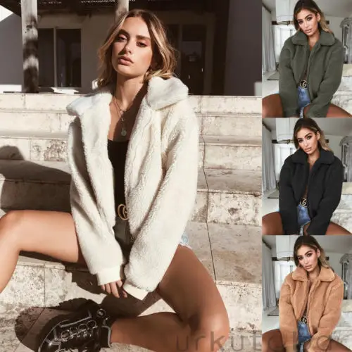 2018 зимняя модная женская хлопковая пушистая куртка с длинным рукавом теплая