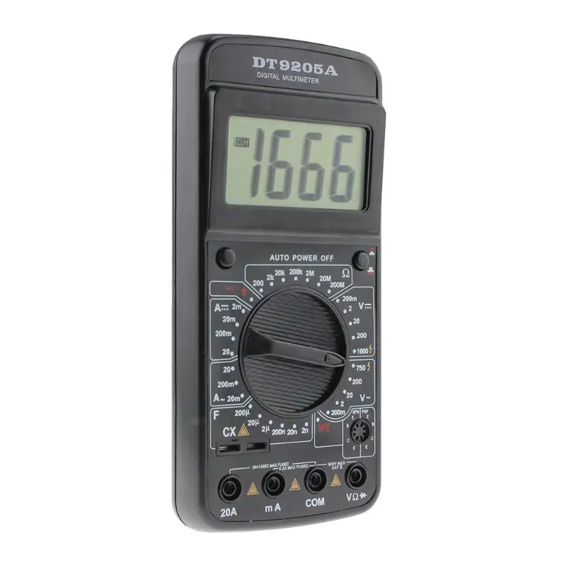 DT9205A портативный цифровой мультиметр AC DC ЖК дисплей Профессиональный