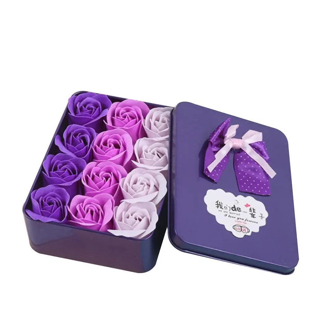 Искусственное мыло в виде цветов розы с умственными коробками День Святого