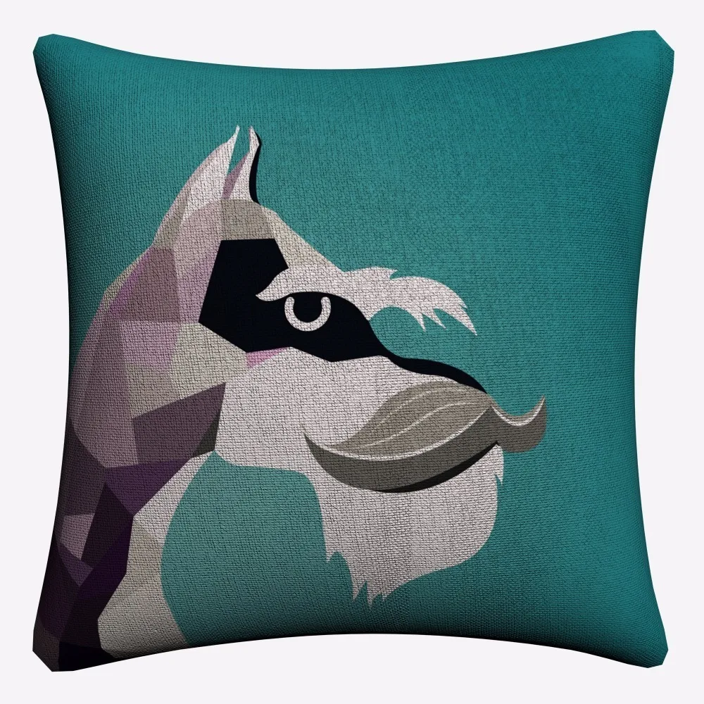 Geometric Schnauzer Dog Cushion Covers Decorative Square Throw Pillow Cover Chair Sofa Cotton Linen Pillowcase | Дом и сад