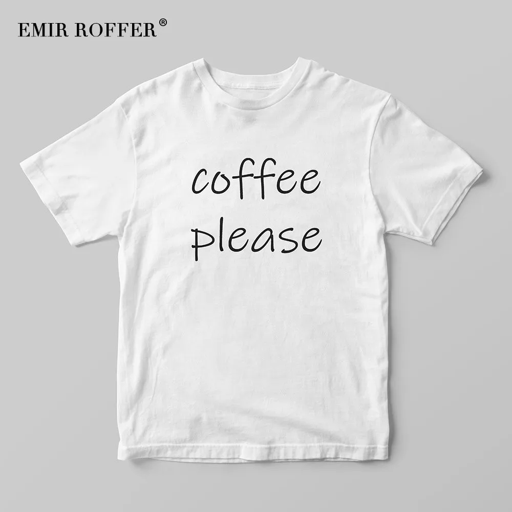 EMIR ROFFER coffee пожалуйста забавная футболка женская черная Harajuku модная Милая летняя