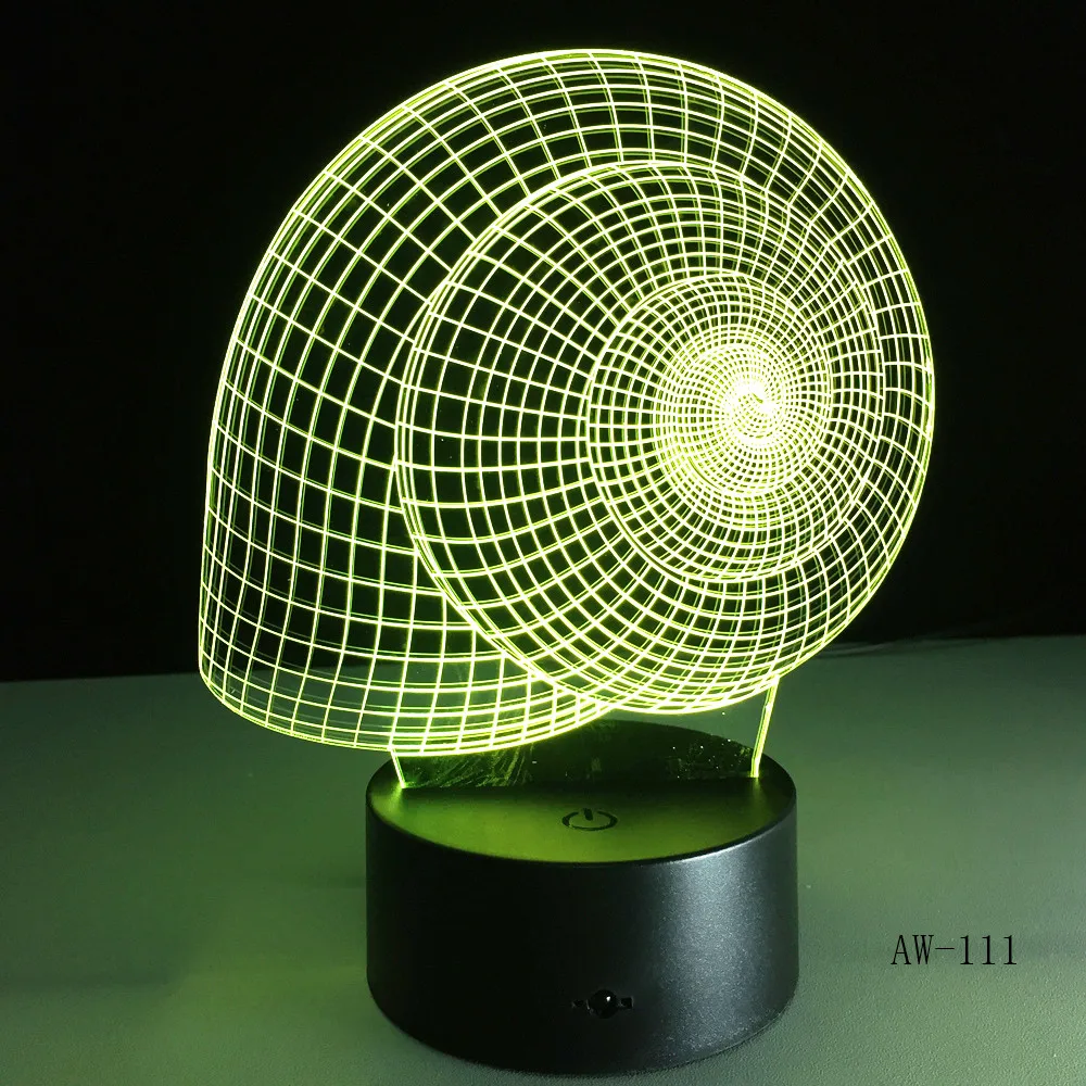 Животное Улитка 3D лампа градиентное освещение LED USB настроение ночник