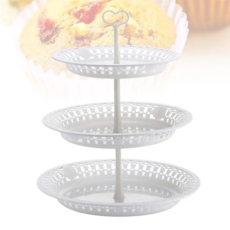 1 шт. подставка для торта трехслойная круглая пластиковая десерта Сервировочная