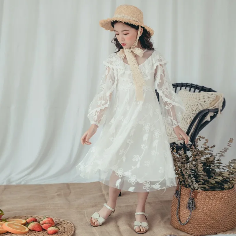 

Teen Kids Dresses For Girls Wedding Party Long Baby Girl Party Dress Long Sleeve Floral Spring Summer Formal Wear 2019