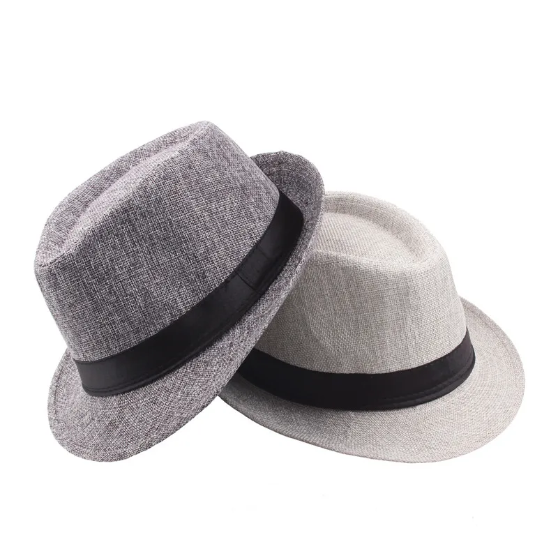Летние шапки для женщин MenLinen унисекс завивки Fedoras пляж Джаз шляпы мягкая фетровая