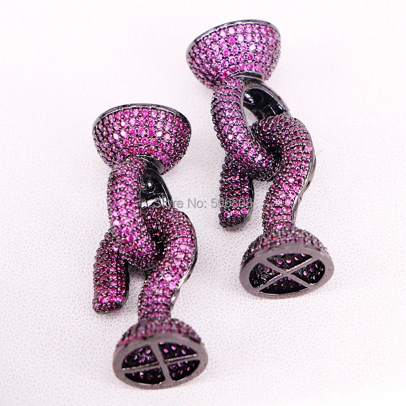 5 шт. ZYZ321 8219 красочные CZ микро проложить большие пряжки застежка подходит