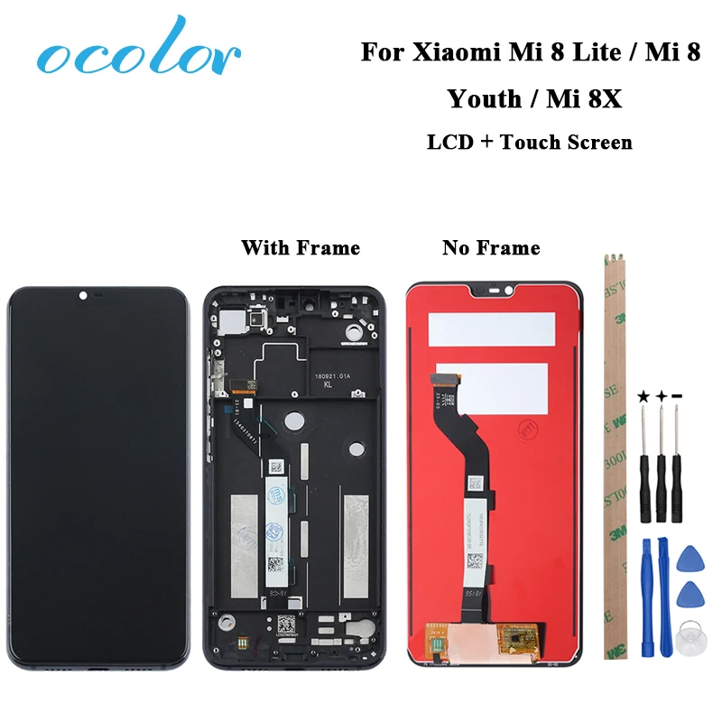 Ocolor для Xiaomi Mi 8 Lite LCD 8X ЖК дисплей и сенсорный экран дигитайзер с рамкой Замена +