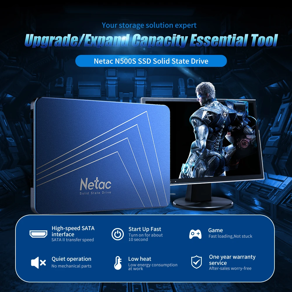 Жесткий диск Netac SSD 960 Гб SATA3 N500S ГБ SATA6Gb/s 2 5 дюйма твердотельный накопитель 3D TLC Nand