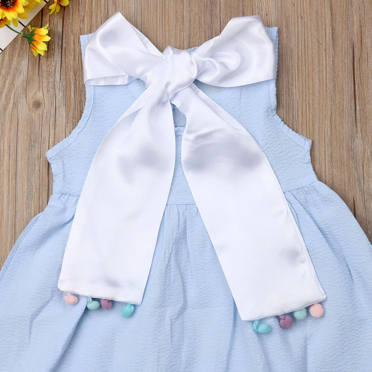 2-7Years Baby Girls Costume Sleeveless Dress Party Long Outfit With Bow Dresses | Детская одежда и обувь