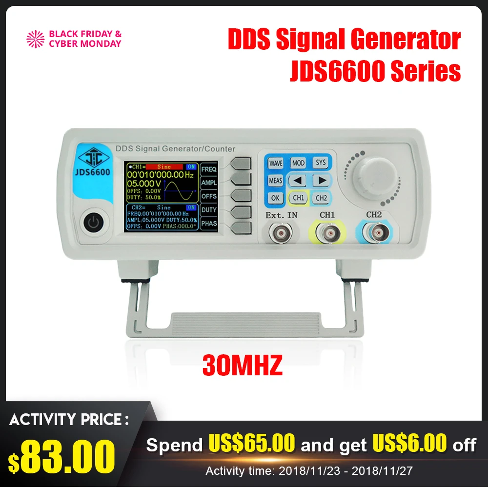 RD JDS6600 30 мГц цифровой управление двухканальный DDS функция генератор сигналов