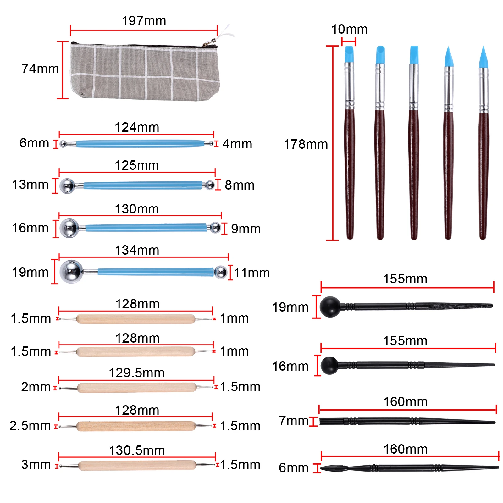 PROSTER 18 шт Керамическая глина формирующий инструмент для индентирования DIY