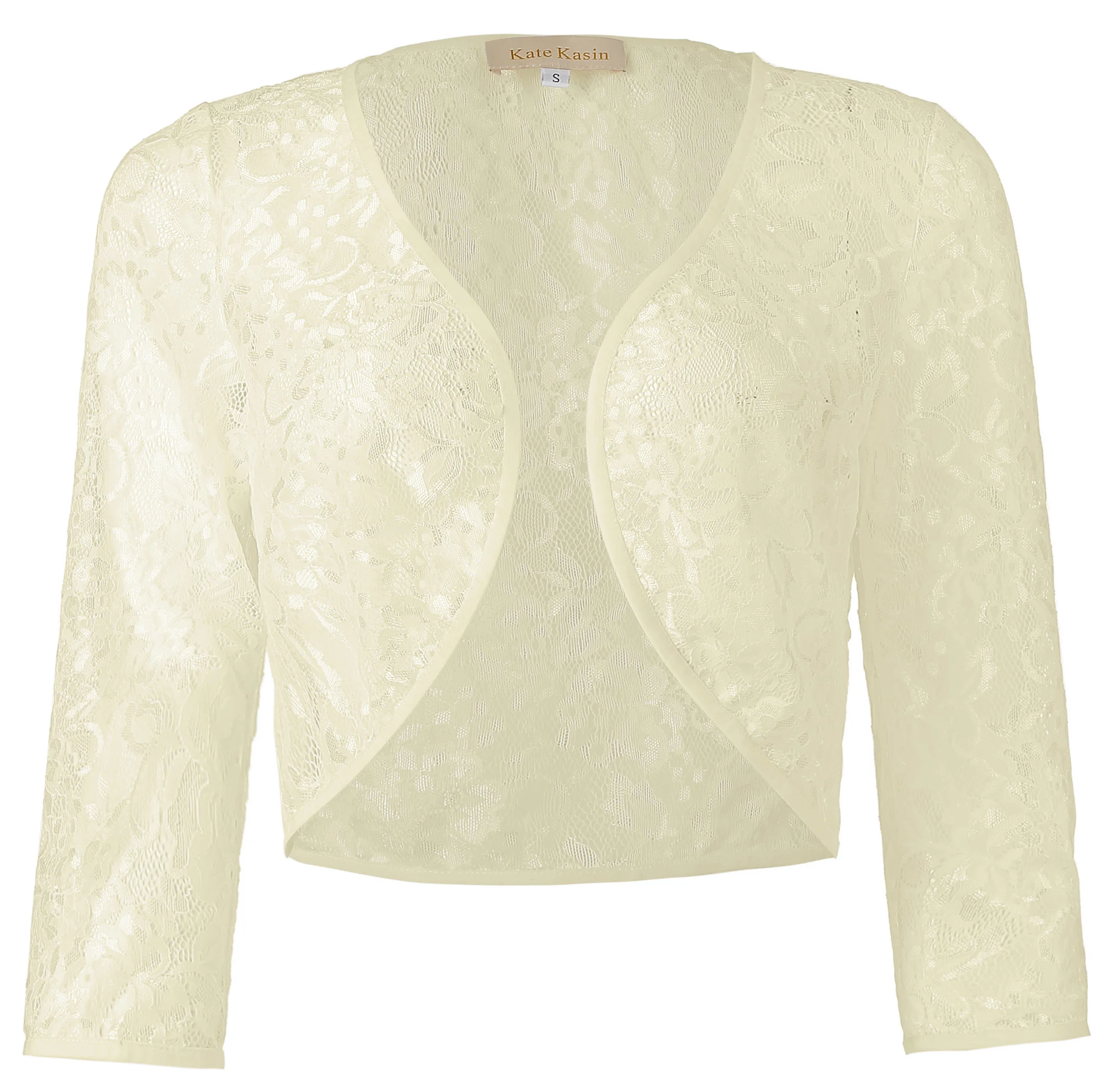 Women's Three Quarter Sleeve Cropped Short Open Exquisite floral lace Coat | Женская одежда