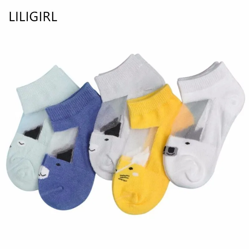 Детские хлопковые носки LILIGIRL тонкие сетчатые Носки с рисунком для мальчиков и