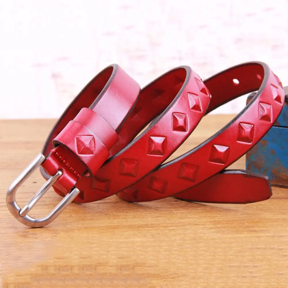 Ladies Cow Genuine Leather Female Belts Woman Simple Alloy Buckle Metal Belt for Women Actual Picture 22mm Wide FCO042