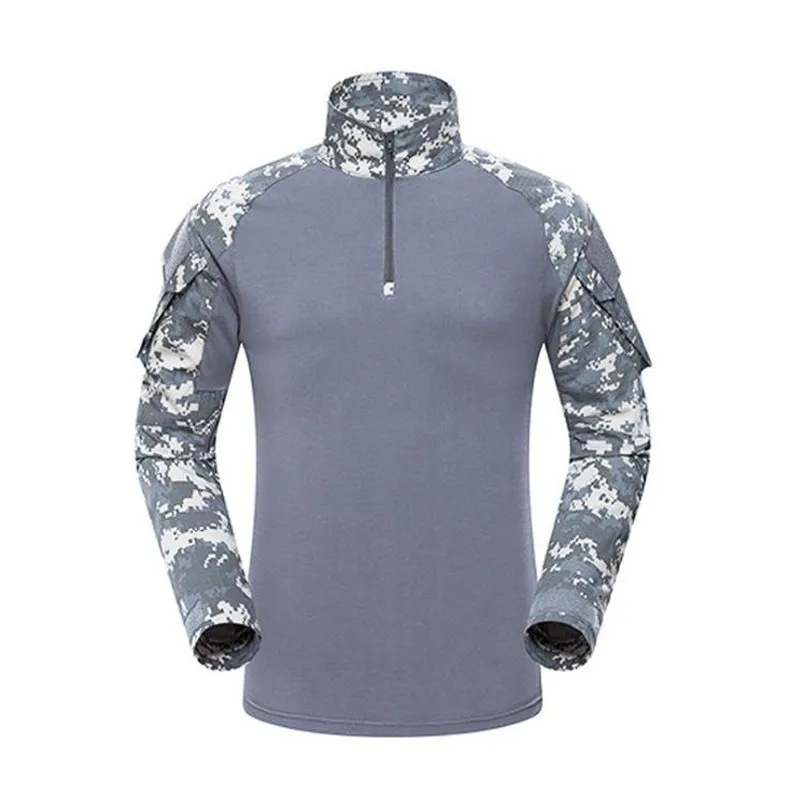 Мужская камуфляжная футболка с длинным рукавом в стиле милитари | Спорт и