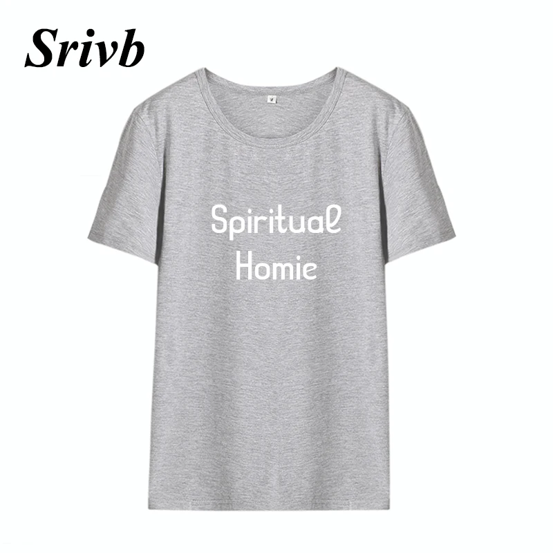 Srivb 2018 Новинка Spirituae Homie забавная футболка женская уличная черная белая с круглым
