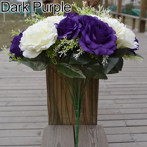 1 большой букет 24 головки свадебные искусственные Искусственные Шелковые Розы