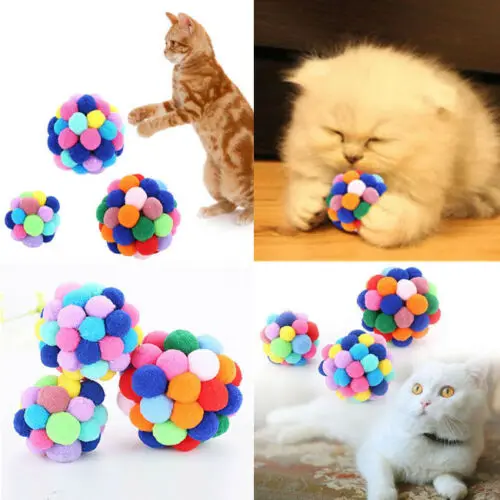1 шт. кошка игрушки короткие носки с разноцветными помпончиками и звук Забавный
