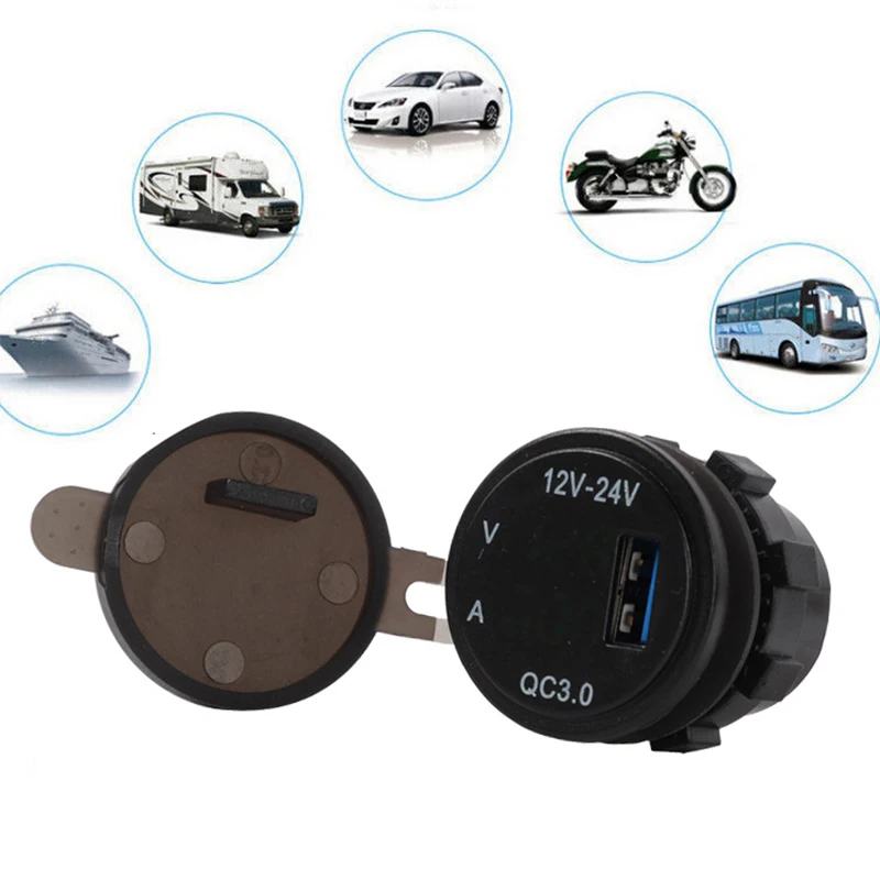 CARCHET 12 в-24 в водонепроницаемый QC 3 0 USB зарядное устройство гнездо цифровой