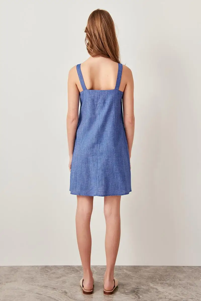 Trendyol Mavi Платье на пуговицах TWOSS19EH0141|Женские платья| |