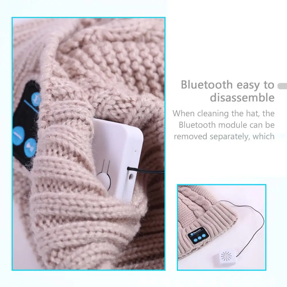 Модная Беспроводная Bluetooth шапка умный микрофон музыкальная гарнитура наушники