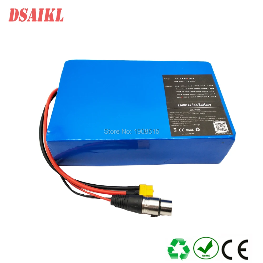 

EU US no tax Customized 48v battery pack 10Ah 12Ah 15Ah 17Ah 20Ah 25Ah 250W 500W 750W 1000W Electric bicycle