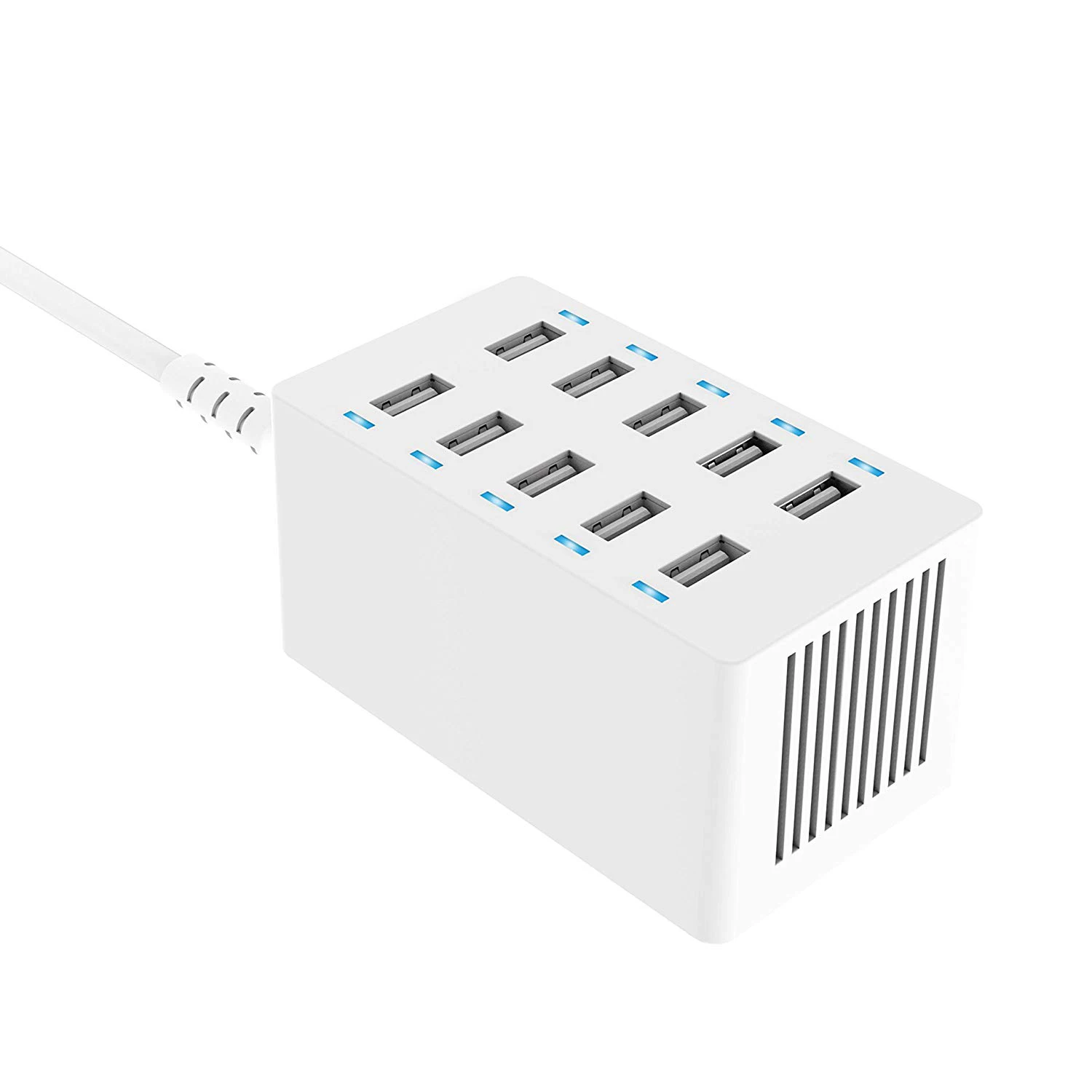 10 в 1 60 Вт (12 ампер) 10-портовое настольное устройство быстрой зарядки USB. Умное