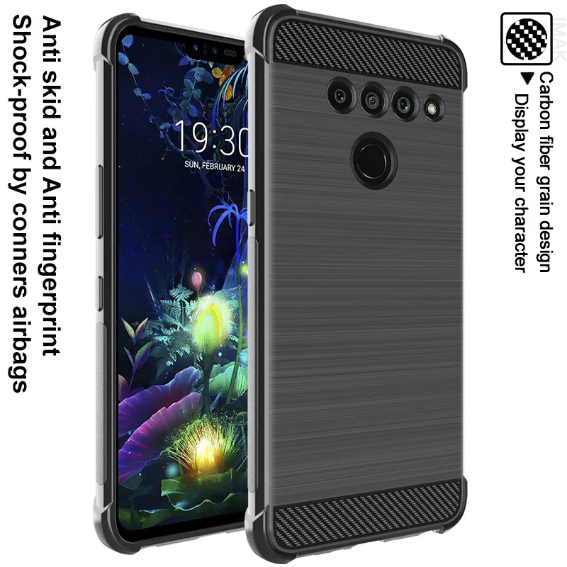 Противоударный чехол с подушкой безопасности для телефона LG V50 Thinq 5G Imak кожаным