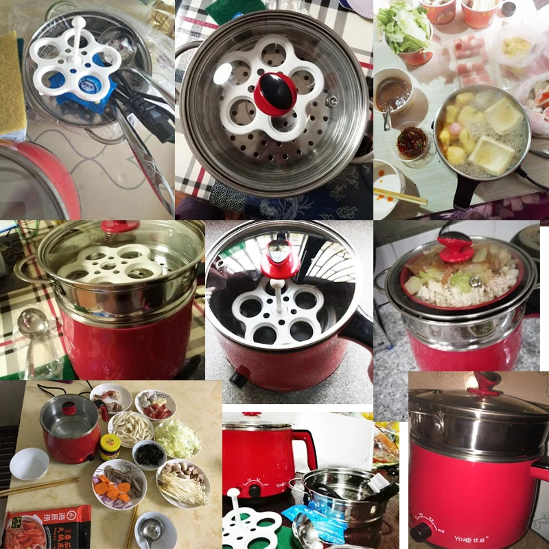 

22%,home Electric Skillet Mini dormitory Hot pot cooking pot multifunction electric cooker With steamer 1.8L 9cm depth 200/600W