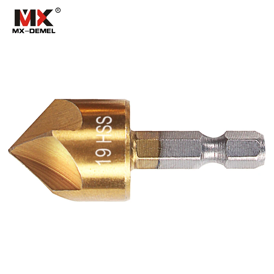 6 шт. 5 Флейта фаски столешница 1/4 &quotшестигранный хвостовик HSS 90 градусов
