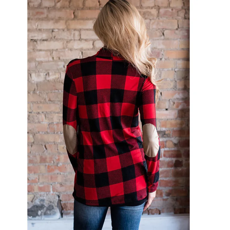 Осень/Зима 2018 новая клетчатая блузка с принтом женские Топы Blusa Camisa Femininas теплая