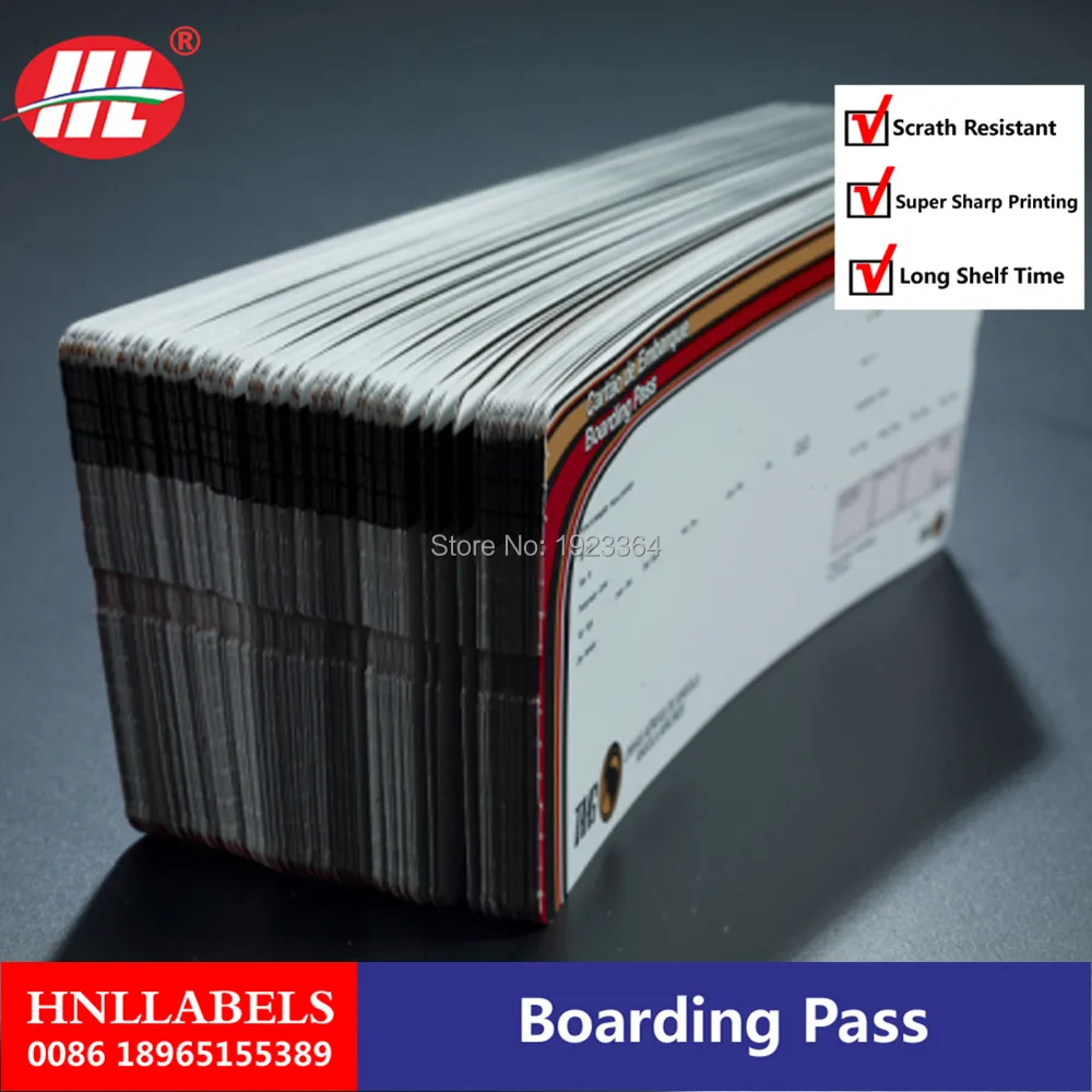 

Print ticket, flight boarding pass in thermal roll paper material