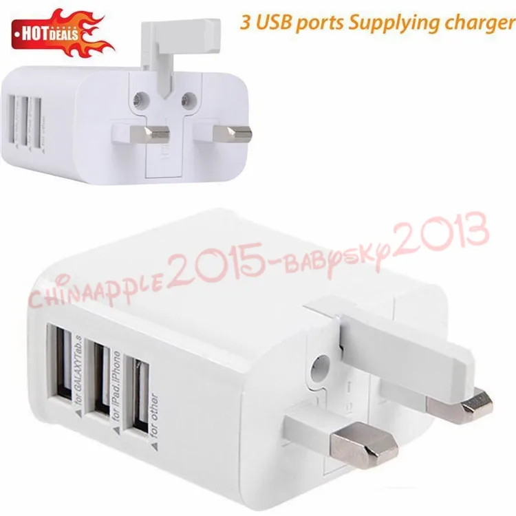 Redbearlin 3 порта USB 5V 3A с евровилкой зарядное устройство для Samsung Galaxy Tab Note 2 S4 S5 HTC LG Iphone