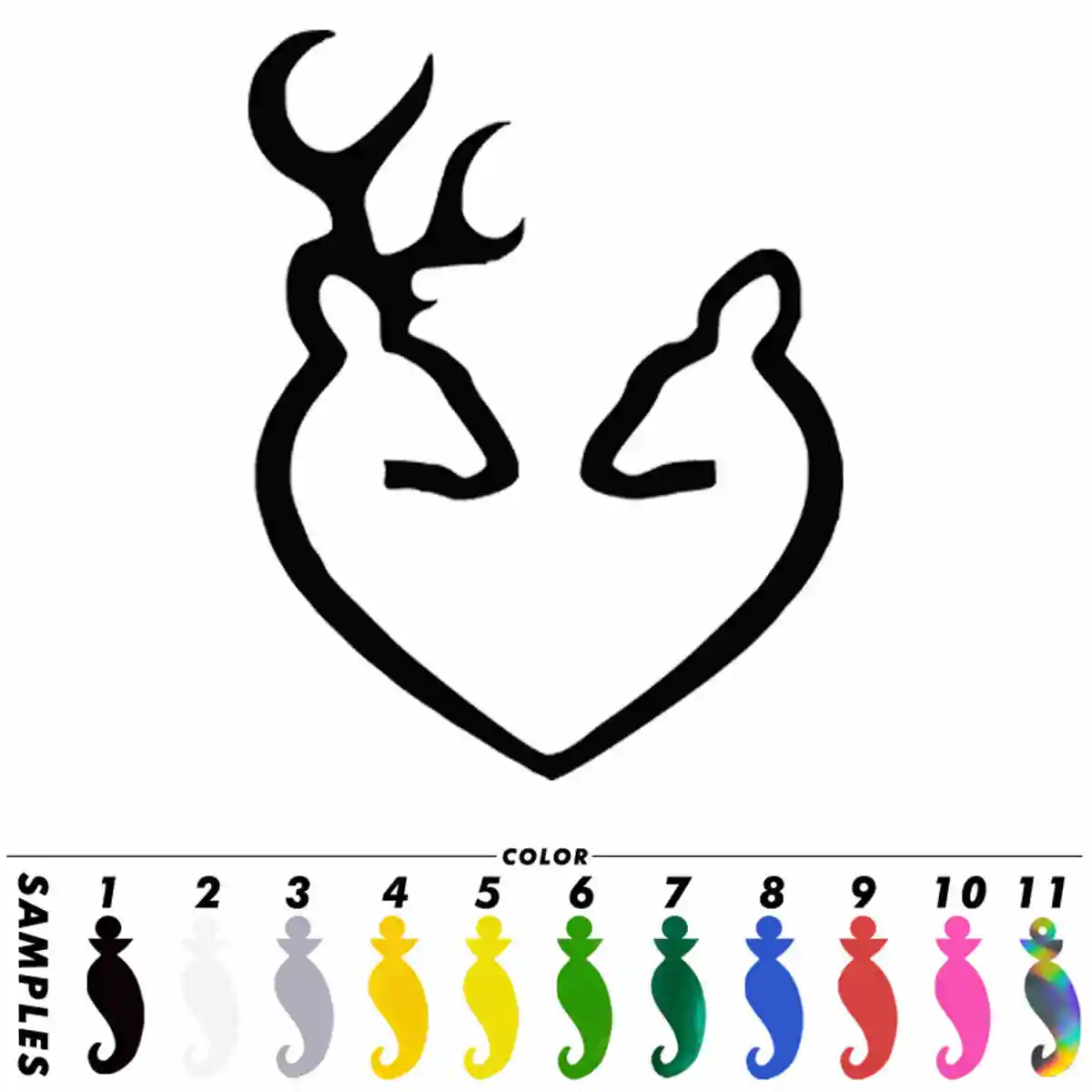 Олень сердце наклейка на окно автомобиля дверь лобового стекла бампер ноутбука