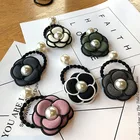 Резинка для волос женская с жемчугом, эластичная тканевая лента в Корейском стиле, с подвеской, аксессуар для волос