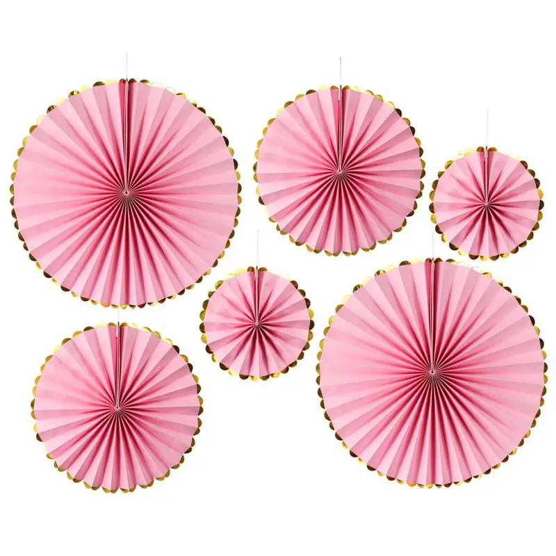 6 шт Вечеринка Висячие бумажные вентиляторы украшения тканевая бумага цветы