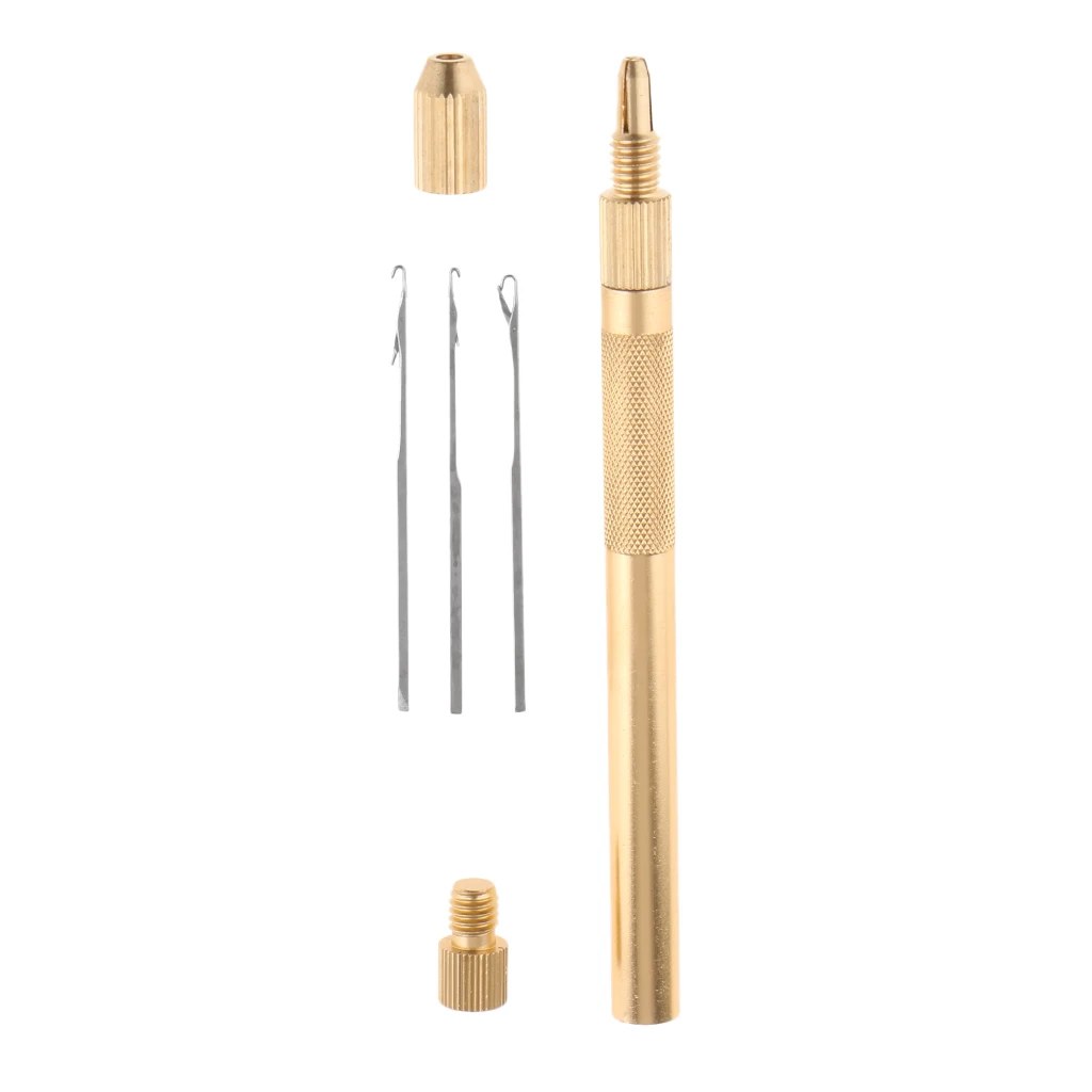 

Professional Aluminum Crochet Hook Needle Kit for Beads Feather Dreadlock Wig Hair Extensions Lace Wig Making Gold Plated