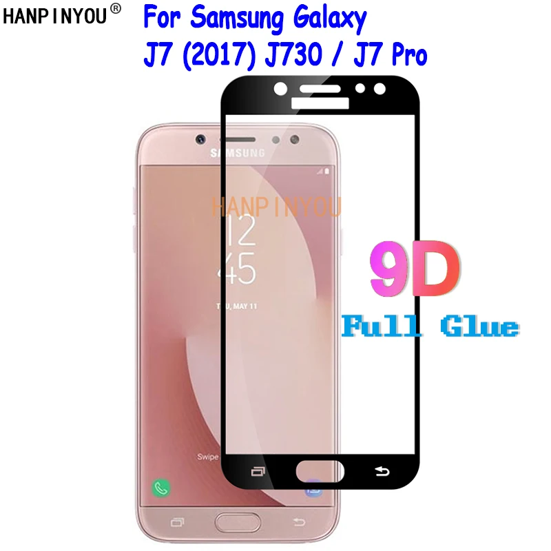 Для Samsung Galaxy J7 (2017) J730/J7 Pro 9D полное клеевое покрытие закаленное стекло Защита