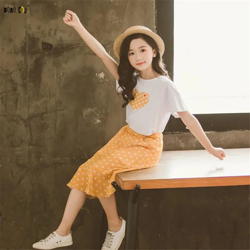 Летняя детская одежда комплект одежды для девочек из двух предметов: футболка и